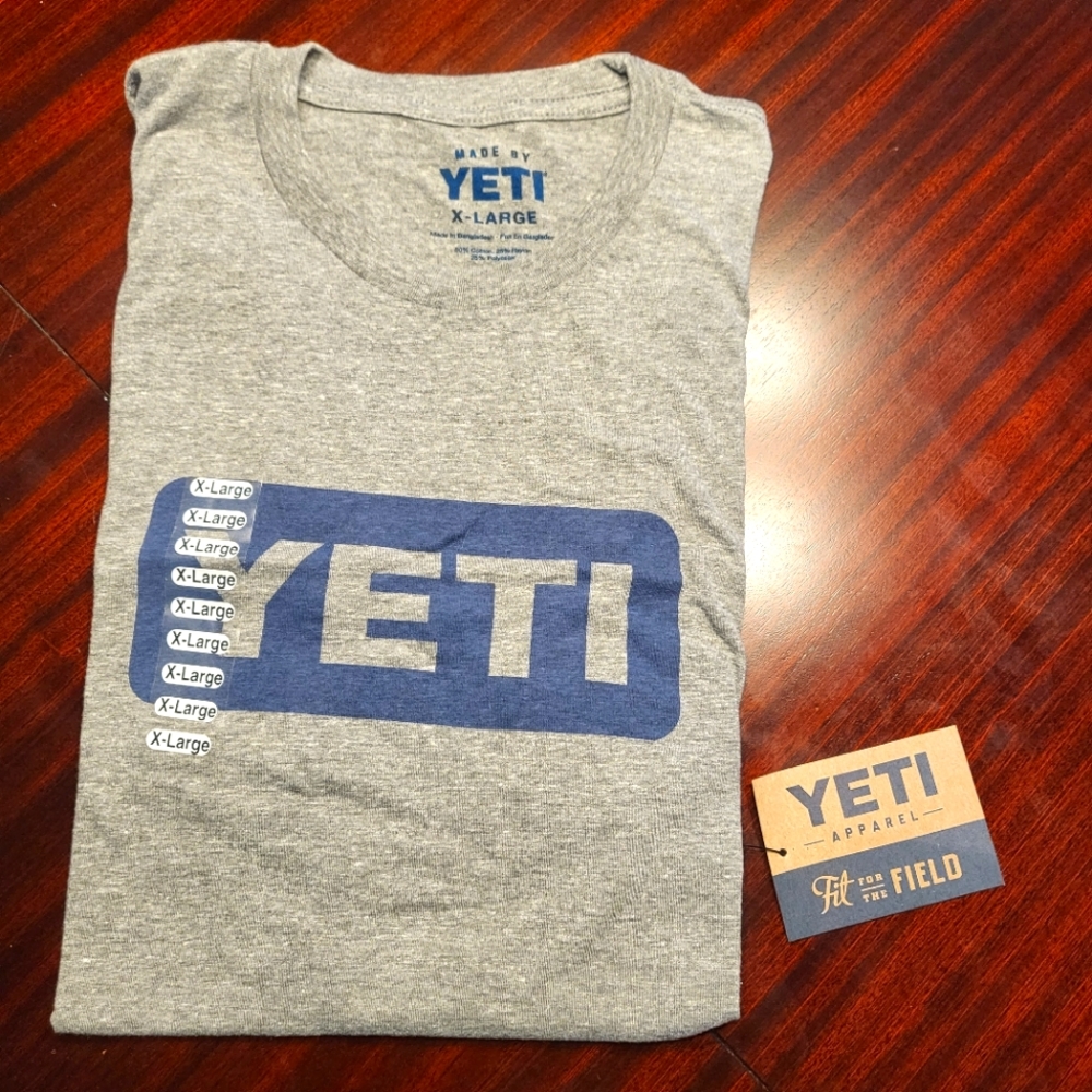 Yeti Tee Shirt - Gray - XL - Brand New